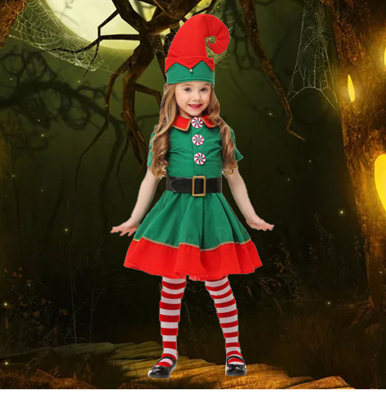 Christmas Elf Costume For Child to Adult Santa Claus Cosplay Costume